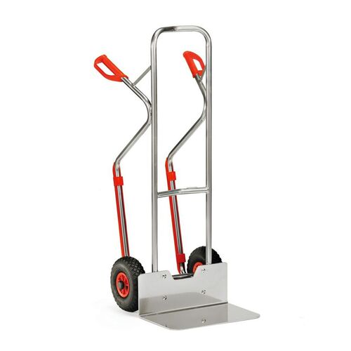 Aluminium steekwagen 200 kg 1300 mm met luchtbanden, extra grote schep en glijstrips