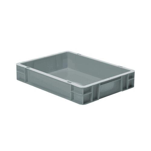 Transportkrat Euronorm plastic bak, krat TK0 400x300x75 grijs