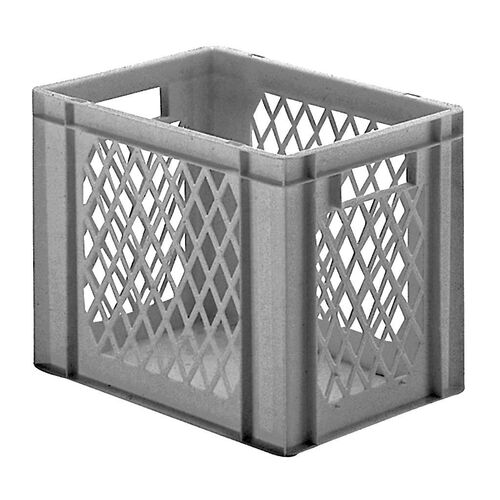 Transportkrat Euronorm plastic bak, krat TK1 400x300x320 grijs