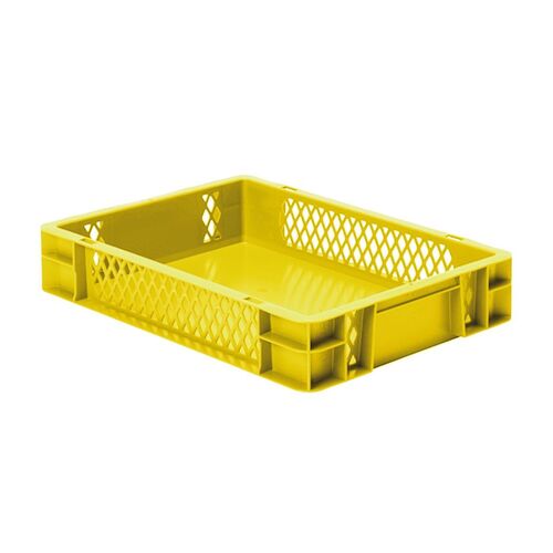 Transportkrat Euronorm plastic bak, krat TK1 400x300x75 geel
