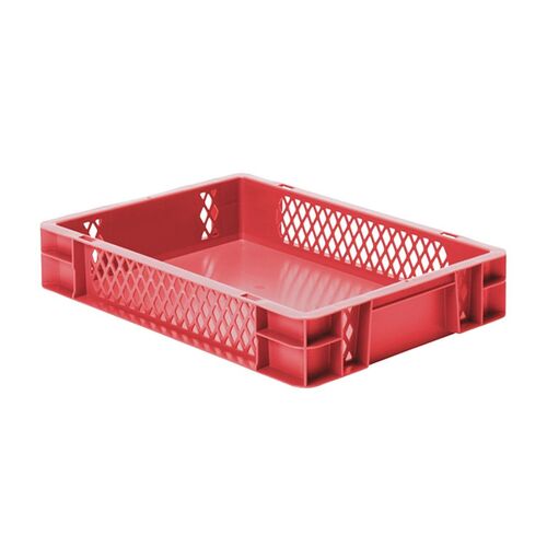 Transportkrat Euronorm plastic bak, krat TK1 400x300x75 rood