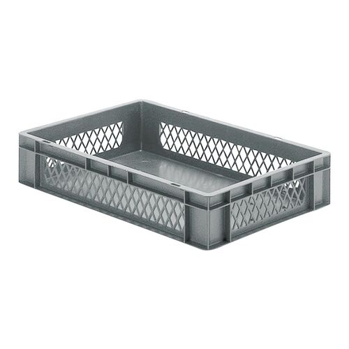 Transportkrat Euronorm plastic bak, krat TK1 600x400x120 grijs