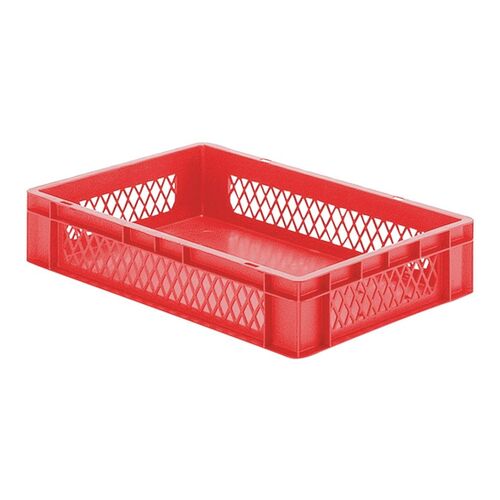 Transportkrat Euronorm plastic bak, krat TK1 600x400x120 rood