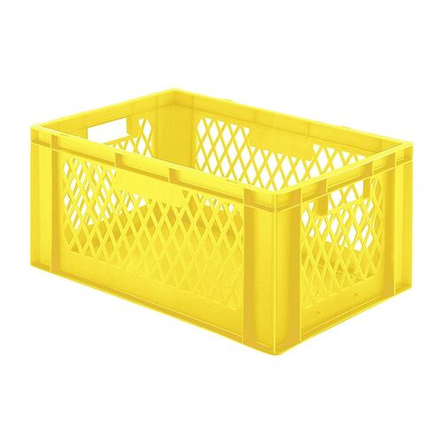 Transportkrat Euronorm plastic bak, krat TK1 600x400x270 geel