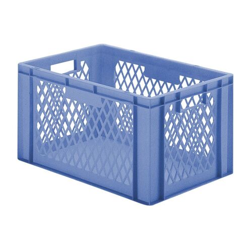 Transportkrat Euronorm plastic bak, krat TK1 600x400x320 blauw