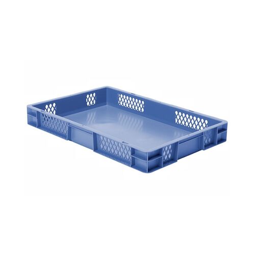 Transportkrat Euronorm plastic bak, krat TK1 600x400x75 blauw