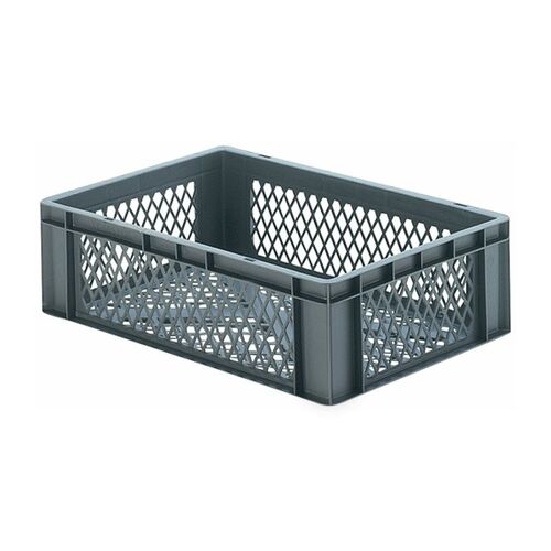Transportkrat Euronorm plastic bak, krat TK2 600x400x175 grijs