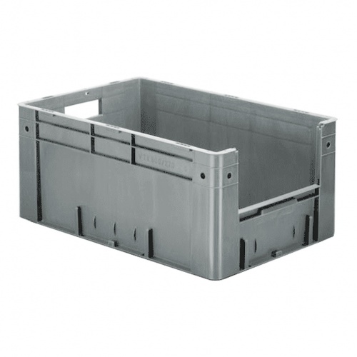 Zware transportkrat Euronorm plastic bak, krat VTK4 600x400x270 grijs
