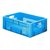 Zware transportkrat Euronorm plastic bak, krat VTK1 600x400x210 blauw