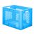 Zware transportkrat Euronorm plastic bak, krat VTK1 600x400x420 blauw