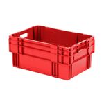 Stapelbare, nestbare transportkrat DTK0 600x400x270 rood