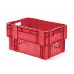 Stapelbare, nestbare transportkrat DTK1 600x400x320 rood