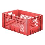 Zware transportkrat Euronorm plastic bak, krat VTK1 600x400x270 rood