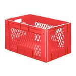 Zware transportkrat Euronorm plastic bak, krat VTK1 600x400x320 rood