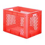 Zware transportkrat Euronorm plastic bak, krat VTK1 600x400x420 rood